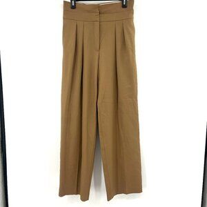 Aritzia Babaton Wool Beige Pleated Wide Leg Pants Women's 6